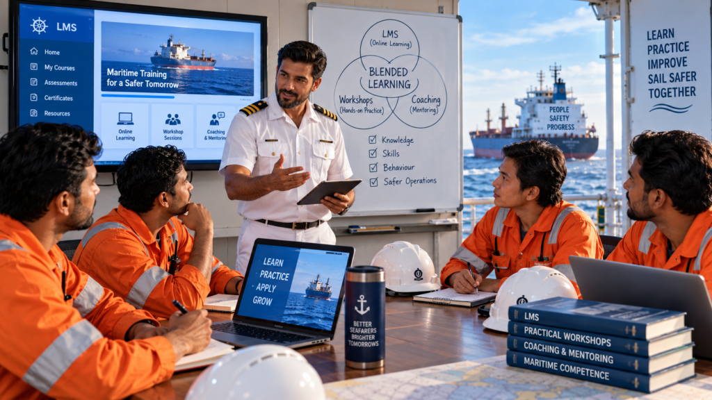 Blended Learning for Maritime Training: Combining LMS, Workshops and Coaching