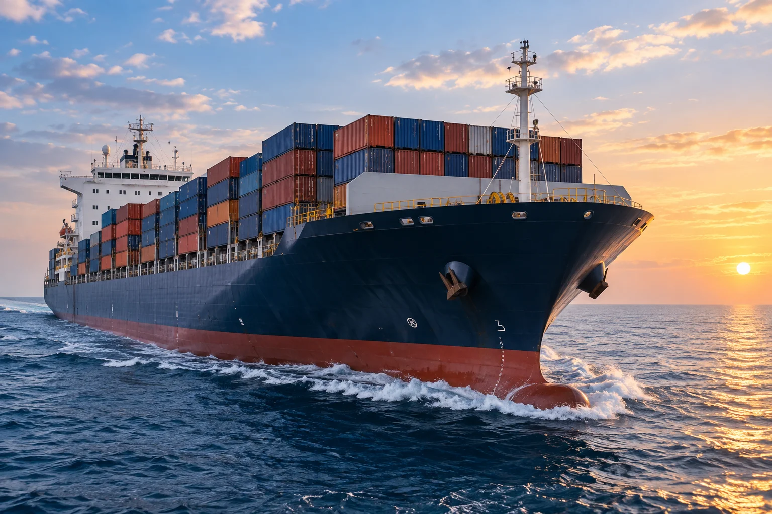 Commercial maritime vessel at sea